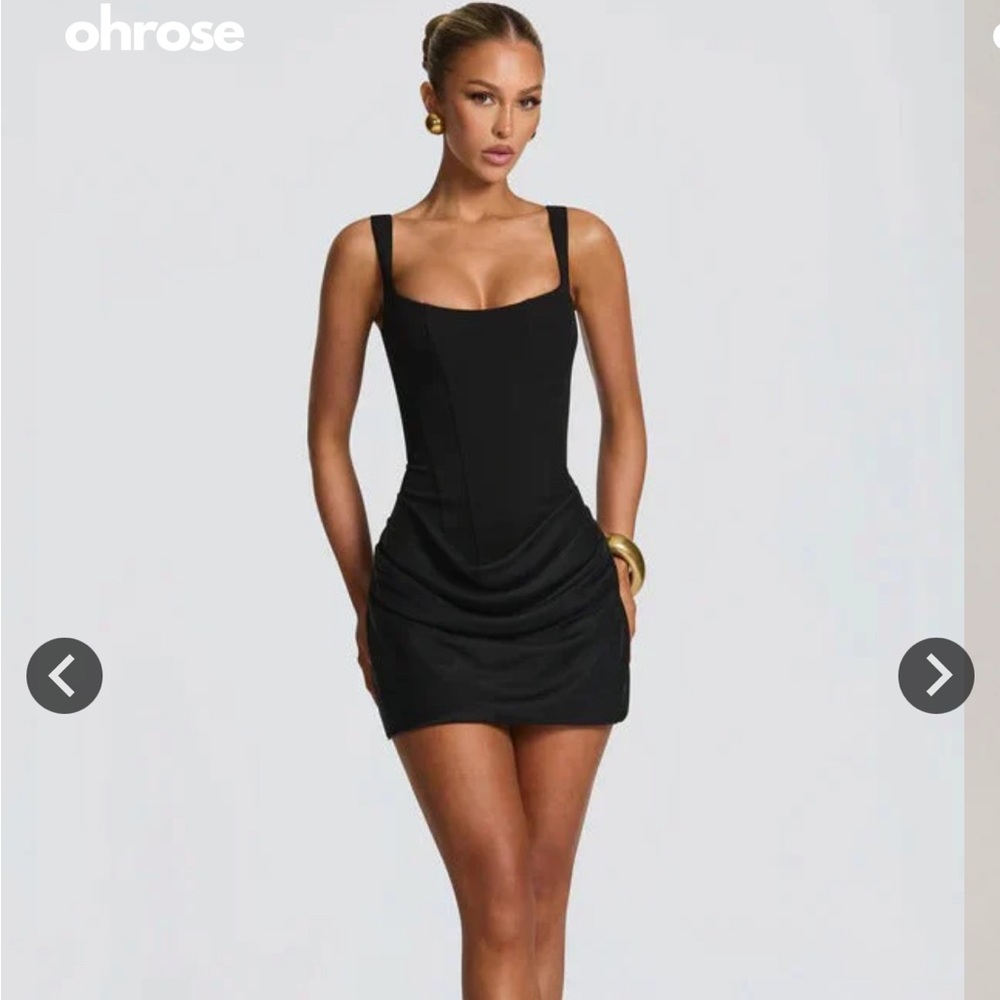 Oh Rose Corset Black Mini Dress